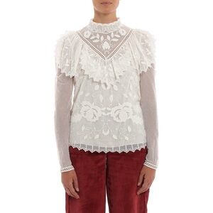 See by Chloé Embroidered Tulle Blouse